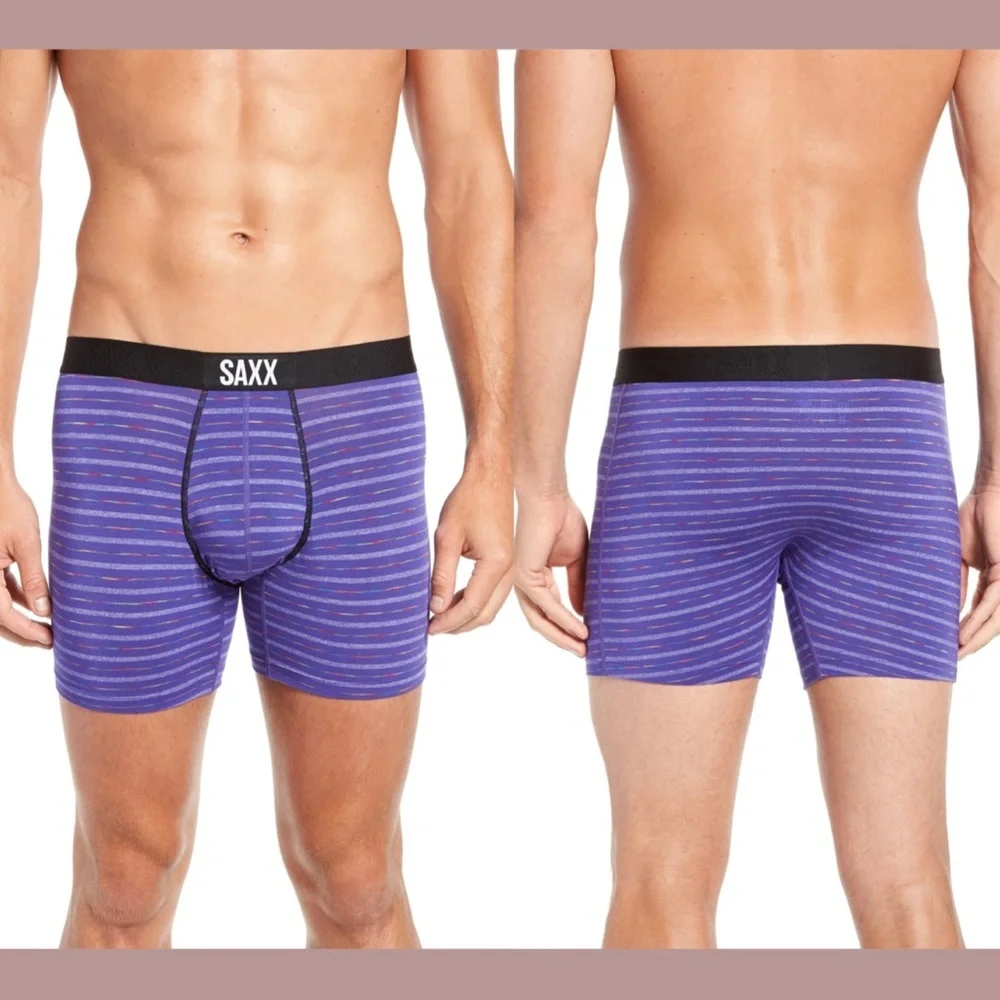 NEW 2PC SAXX [ Small ] Vibe‎ Soft Stretch Boxer Briefs Stripe & Hawaii